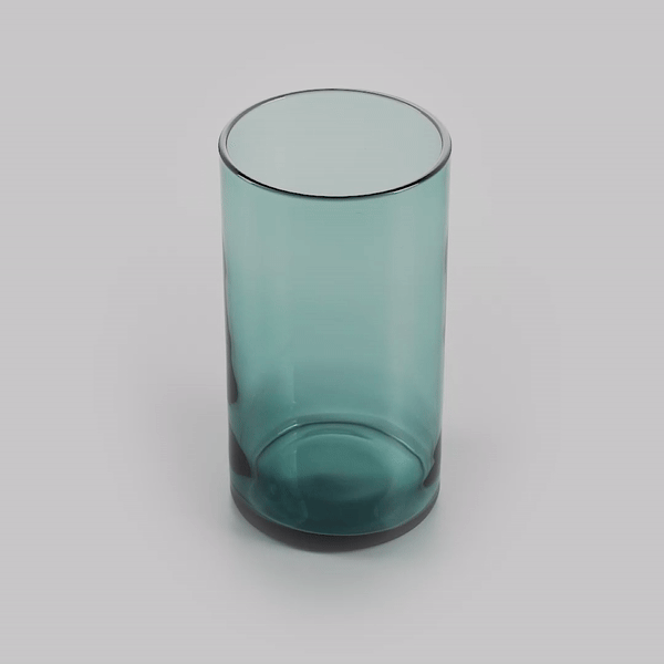 Vetri 16 oz Blue Beverage Glass - 3" x 3" x 5 1/2" - 24 count box