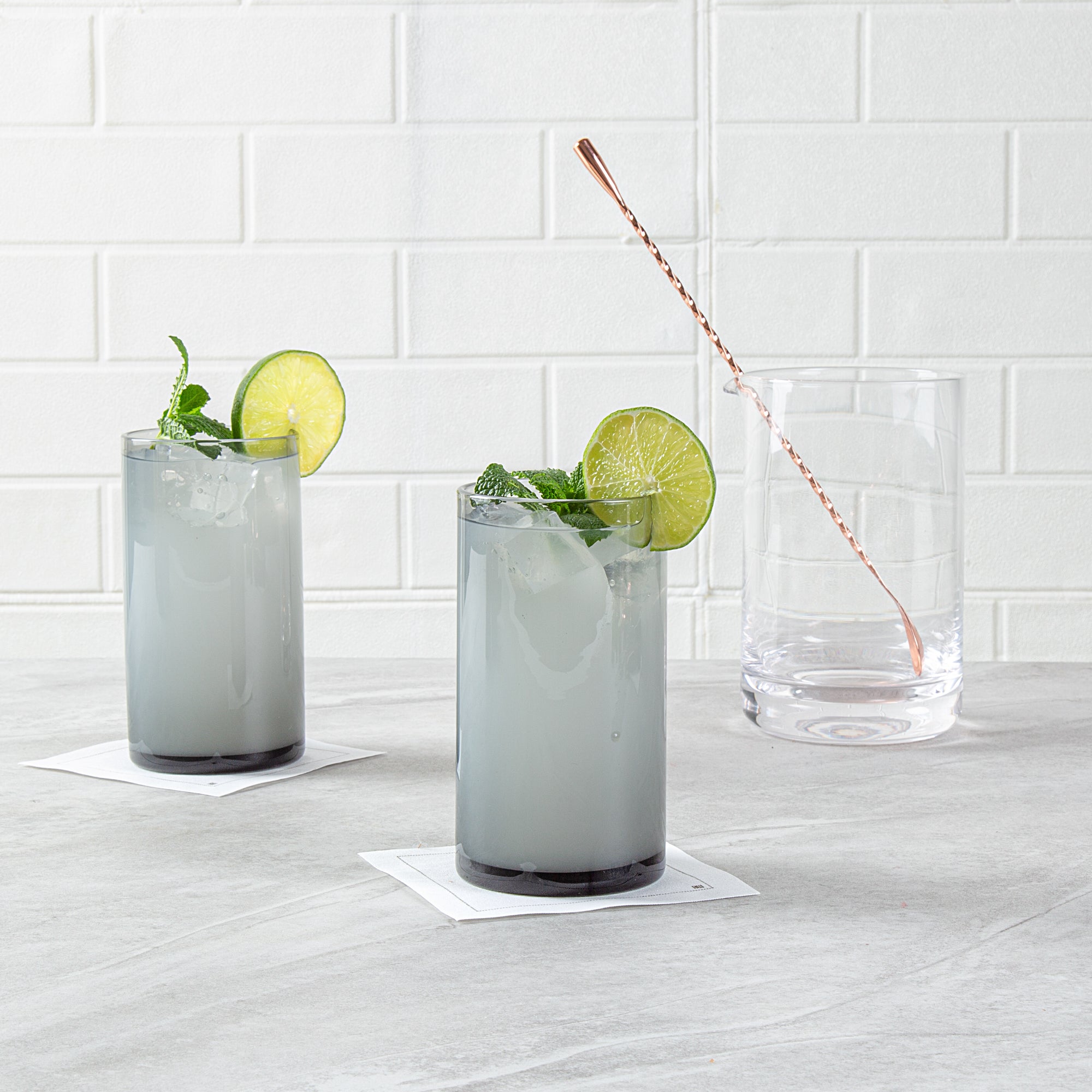 Vetri 16 oz Gray Beverage Glass - 3" x 3" x 5 1/2" - 24 count box
