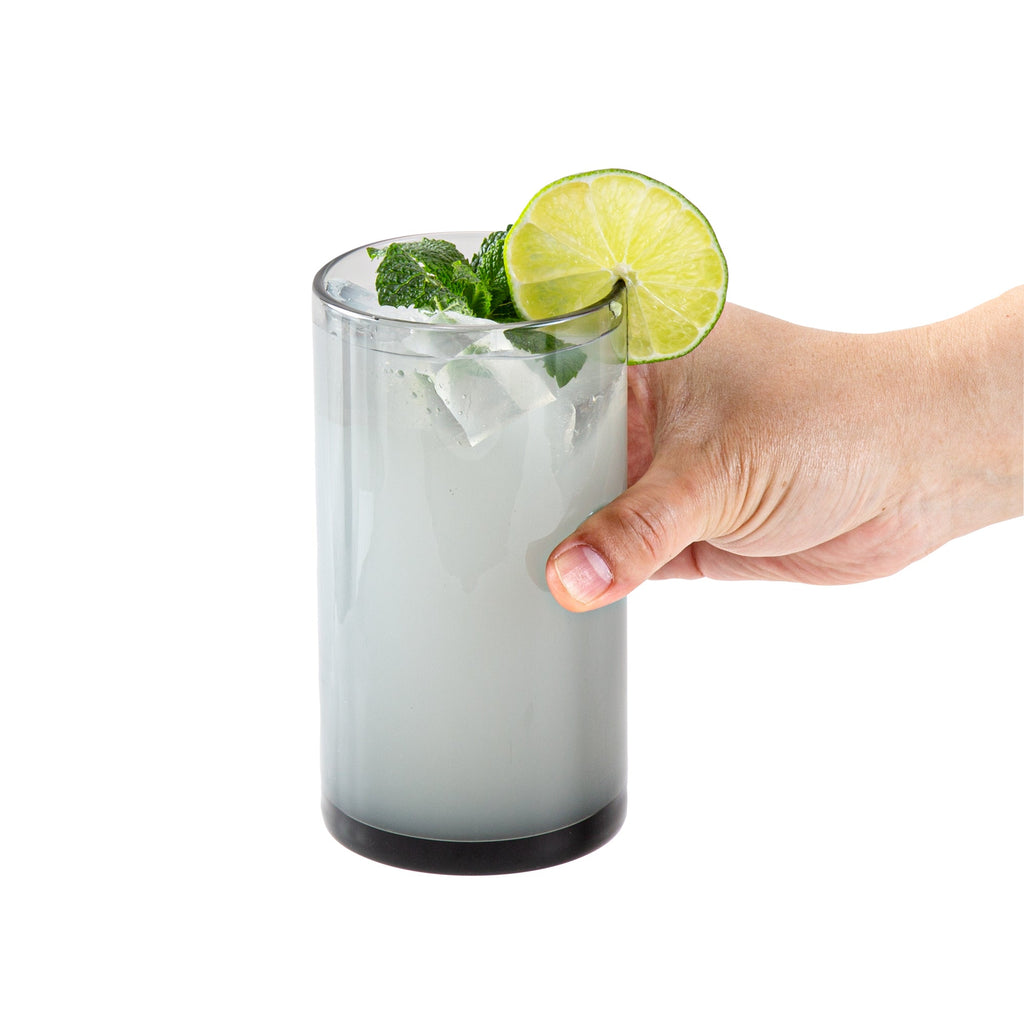 Vetri 16 oz Gray Beverage Glass - 3" x 3" x 5 1/2" - 6 count box