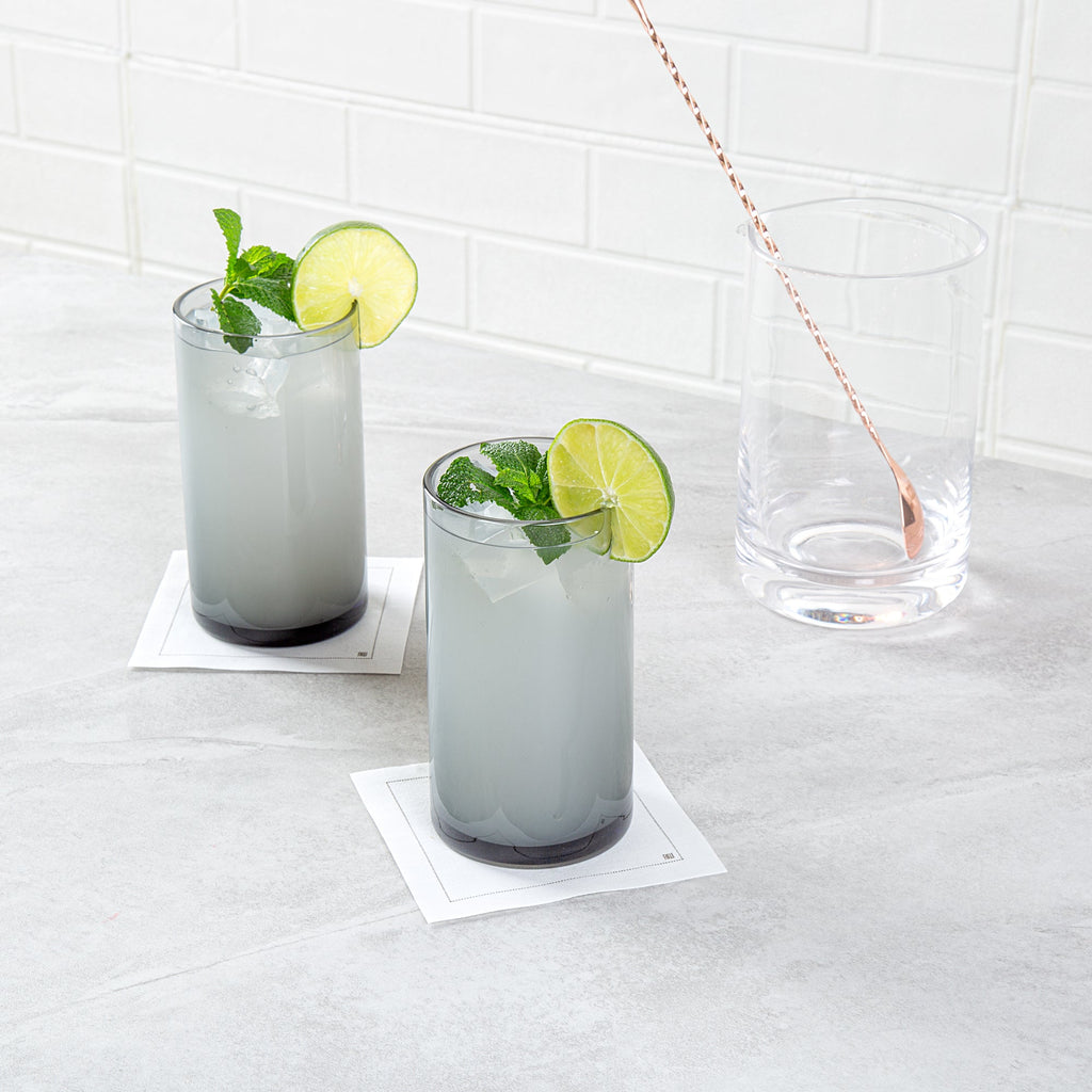Vetri 16 oz Gray Beverage Glass - 3" x 3" x 5 1/2" - 6 count box