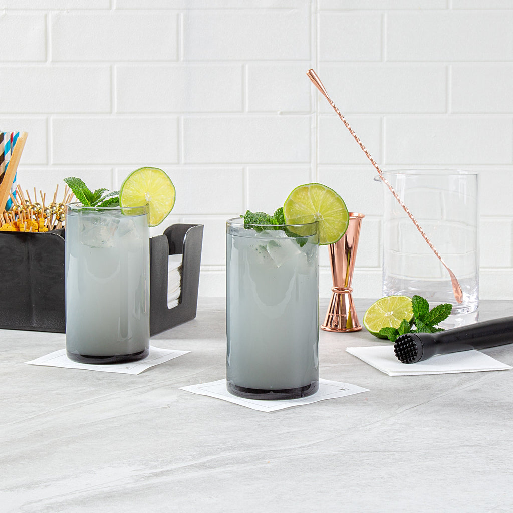 Vetri 16 oz Gray Beverage Glass - 3" x 3" x 5 1/2" - 6 count box