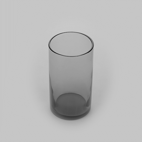 Vetri 16 oz Gray Beverage Glass - 3" x 3" x 5 1/2" - 24 count box