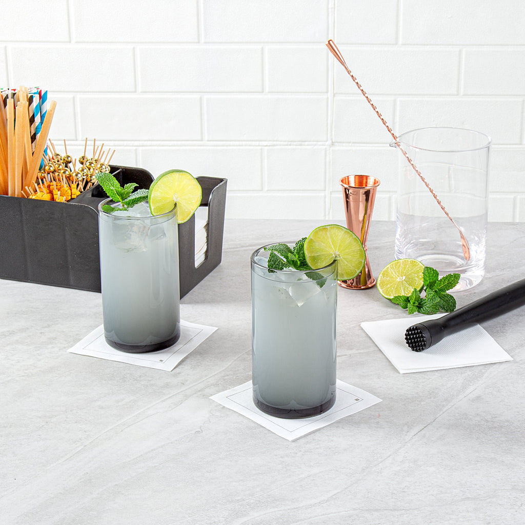 Vetri 16 oz Gray Beverage Glass - 3" x 3" x 5 1/2" - 24 count box