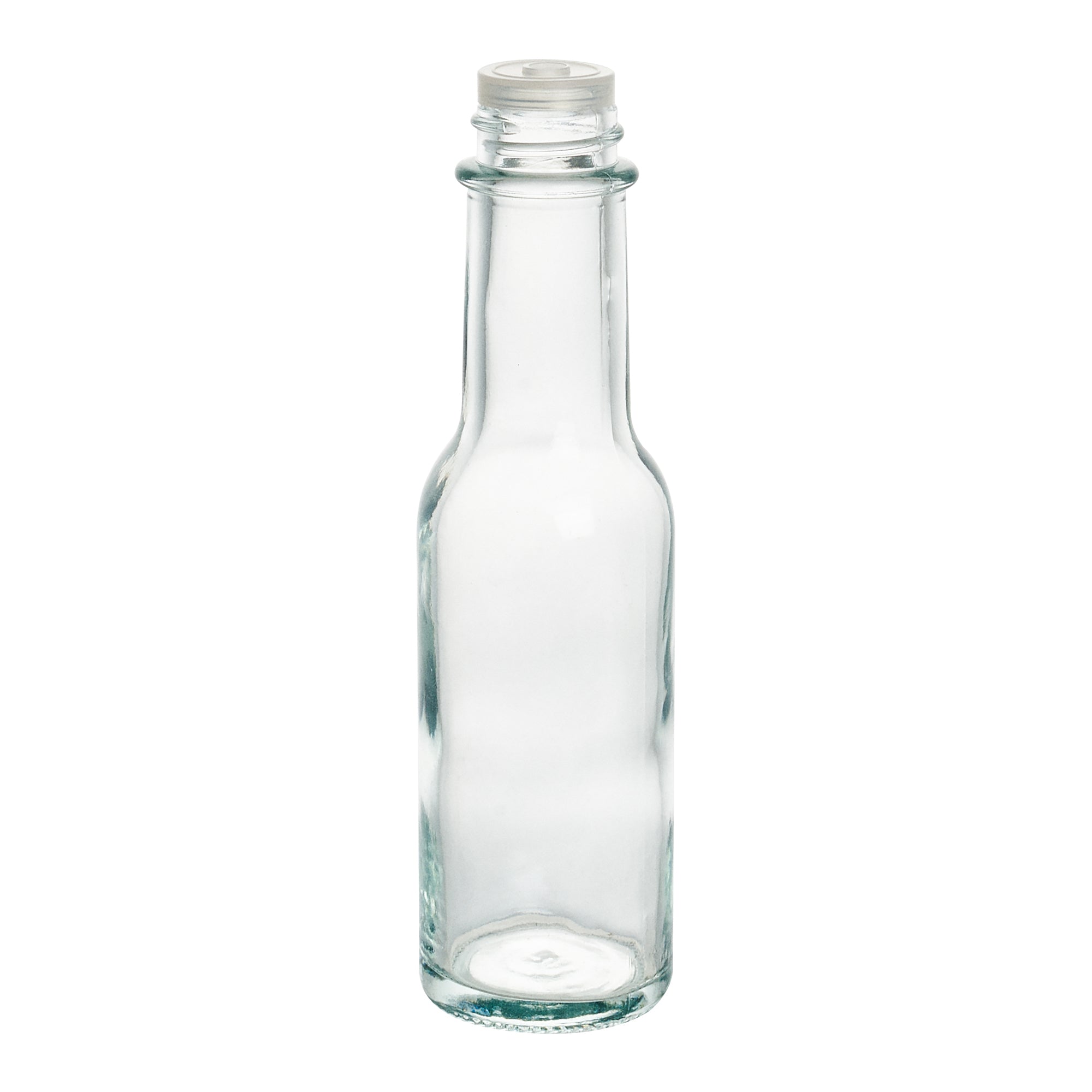 Vetri 3 oz Glass Woozy Bottle - with Black Cap - 1 1/2" x 1 1/2" x 6" - 10 count box