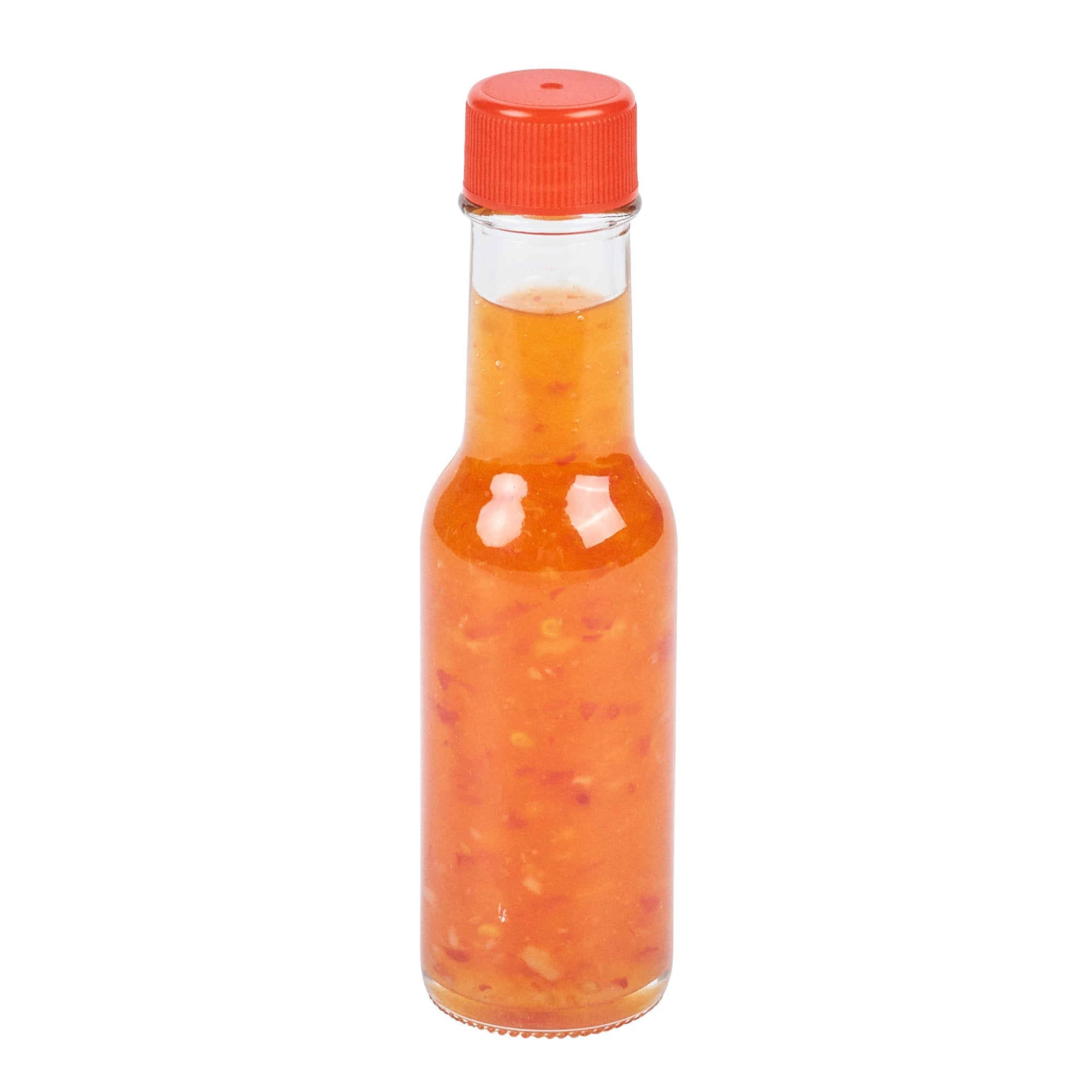 Vetri 3 oz Glass Woozy Bottle - with Red Cap - 1 1/2" x 1 1/2" x 6" - 10 count box