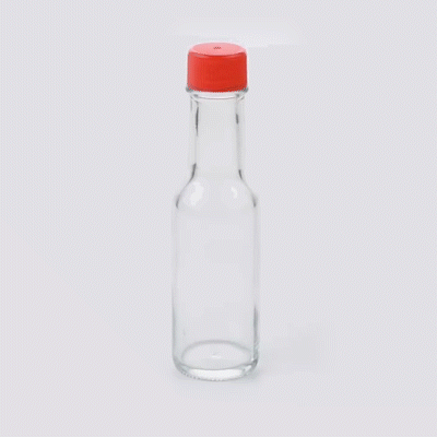 Vetri 3 oz Glass Woozy Bottle - with Red Cap - 1 1/2" x 1 1/2" x 6" - 10 count box