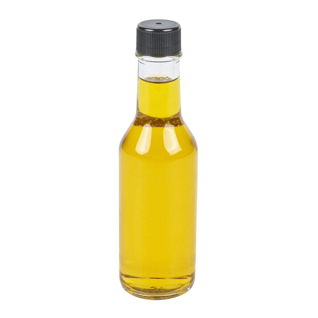 Vetri 5 oz Glass Woozy Bottle - with Black Cap - 1 3/4" x 1 3/4" x 6 3/4" - 10 count box