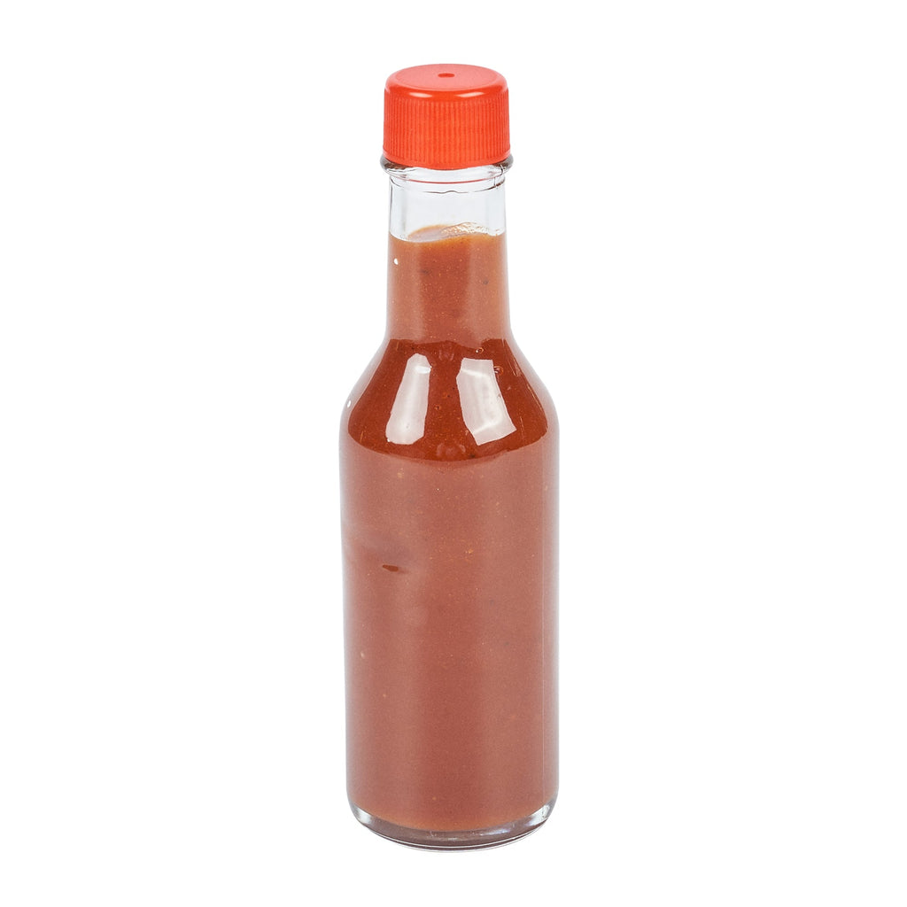 Vetri 5 oz Glass Woozy Bottle - with Red Cap - 1 3/4" x 1 3/4" x 6 3/4" - 10 count box