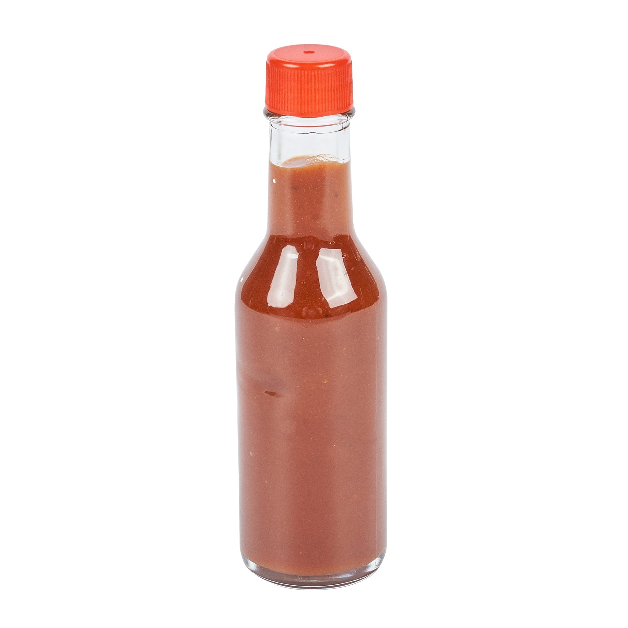 Vetri 5 oz Glass Woozy Bottle - with Red Cap - 1 3/4" x 1 3/4" x 6 3/4" - 10 count box