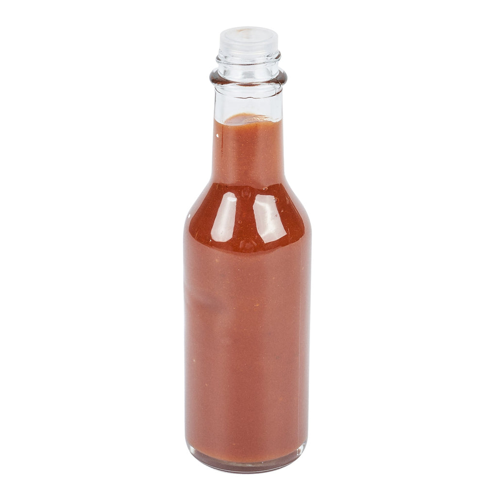 Vetri 5 oz Glass Woozy Bottle - with Red Cap - 1 3/4" x 1 3/4" x 6 3/4" - 10 count box
