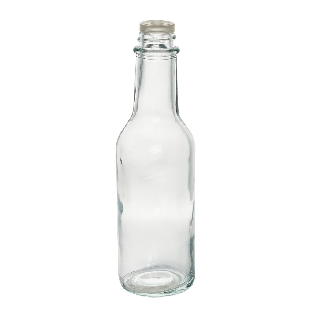 Vetri 5 oz Glass Woozy Bottle - with Red Cap - 1 3/4" x 1 3/4" x 6 3/4" - 10 count box