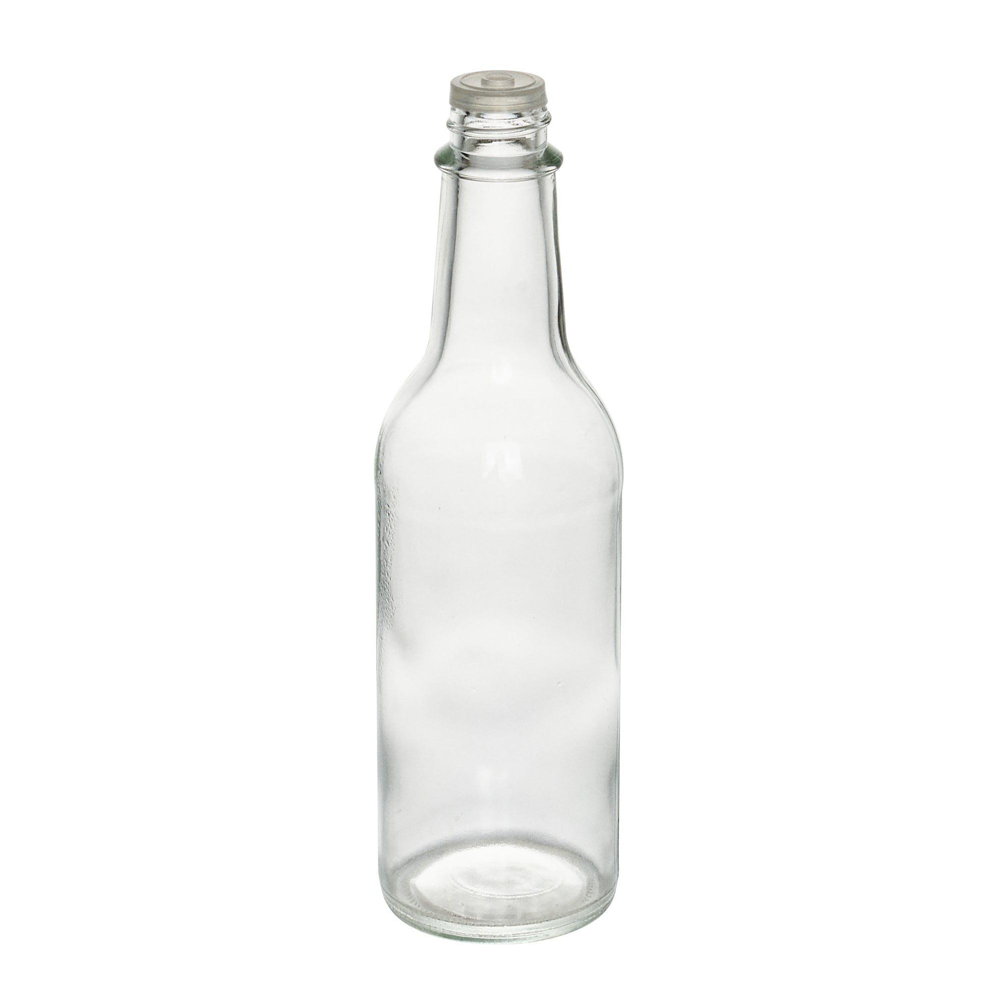 Vetri 9 oz Glass Woozy Bottle - with Black Cap - 2 1/4" x 2 1/4" x 7 3/4" - 10 count box