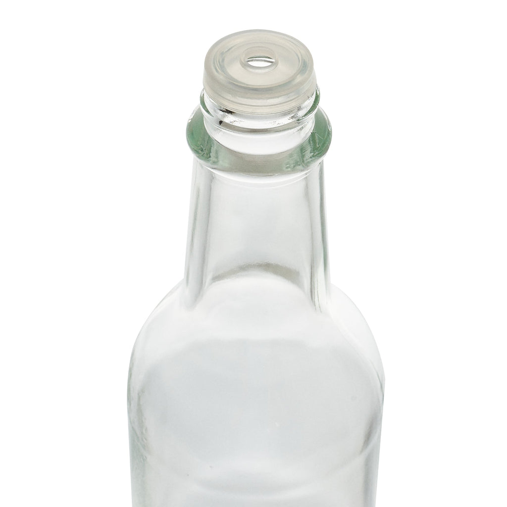 Vetri 9 oz Glass Woozy Bottle - with Black Cap - 2 1/4" x 2 1/4" x 7 3/4" - 10 count box