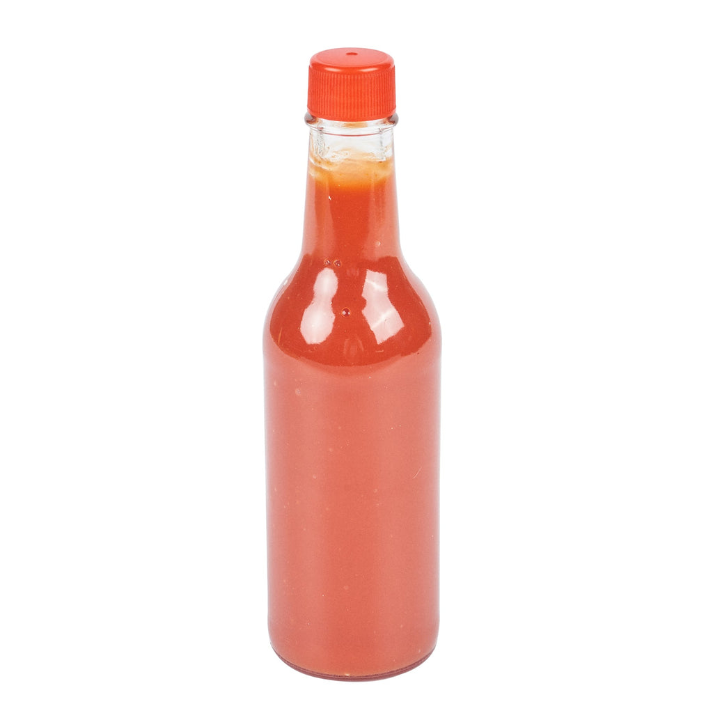 Vetri 9 oz Glass Woozy Bottle - with Red Cap - 2 1/4" x 2 1/4" x 7 3/4" - 10 count box