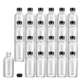 Vetri 4 oz Boston Round Clear Glass Bottle - with Black Phenolic Cap - 2" x 2" x 4 1/2" - 24 count box