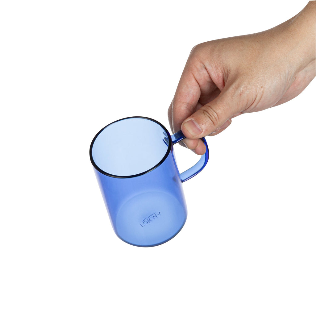 Forma Professional 7 oz Blue Glass Coffee Mug - Borosilicate, with Handle - 2 1/2" x 2 1/2" x 3 1/2" - 12 count box