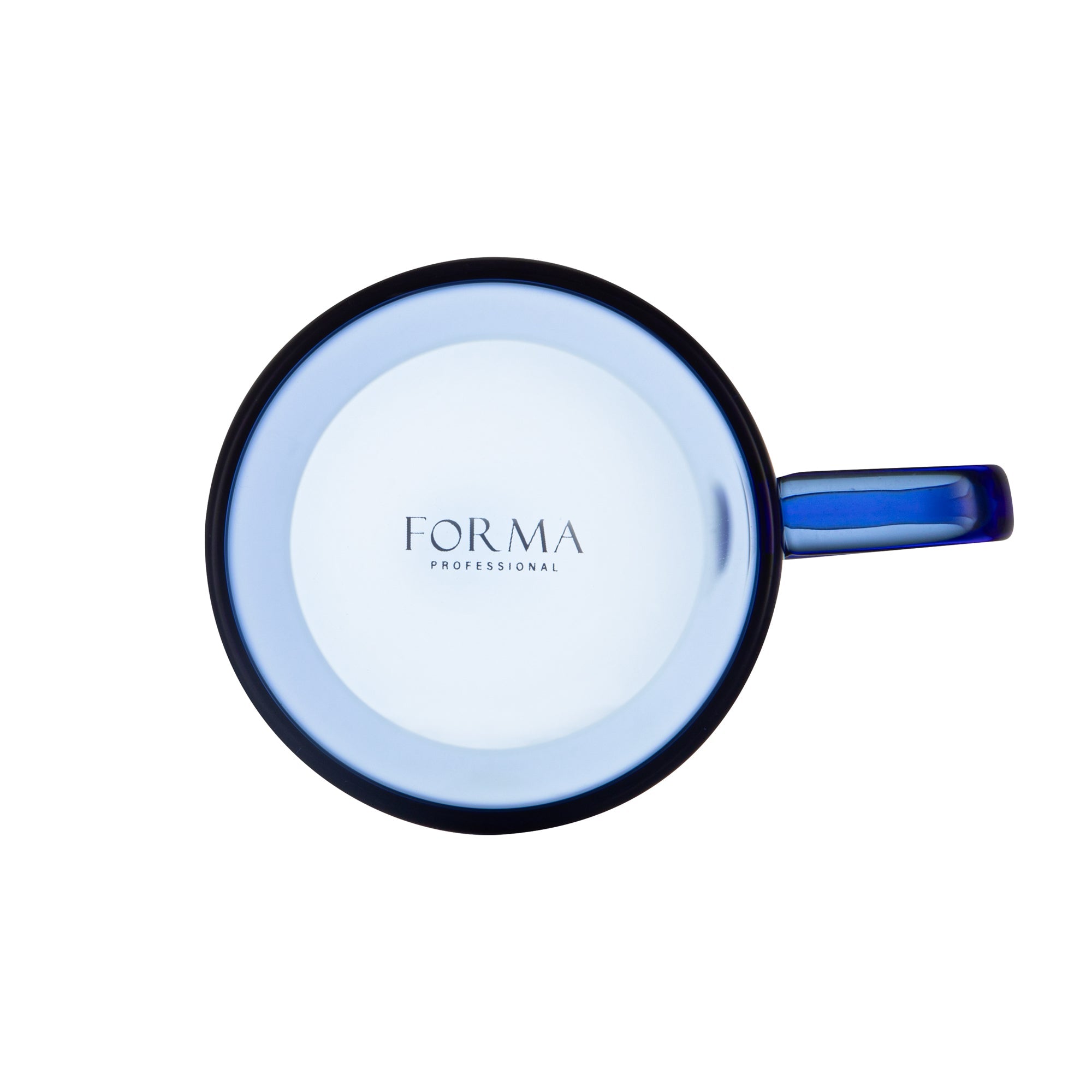 Forma Professional 7 oz Blue Glass Coffee Mug - Borosilicate, with Handle - 2 1/2" x 2 1/2" x 3 1/2" - 12 count box