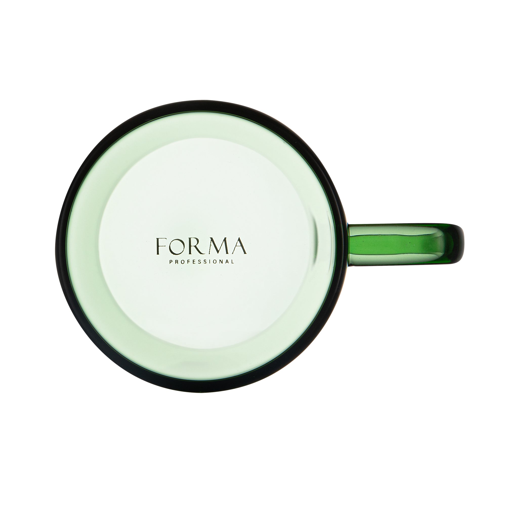 Forma Professional 7 oz Green Glass Coffee Mug - Borosilicate, with Handle - 2 1/2" x 2 1/2" x 3 1/2" - 2 count box