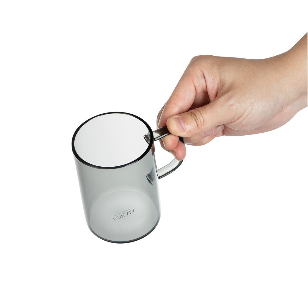 Forma Professional 7 oz Gray Glass Coffee Mug - Borosilicate, with Handle - 2 1/2" x 2 1/2" x 3 1/2" - 2 count box