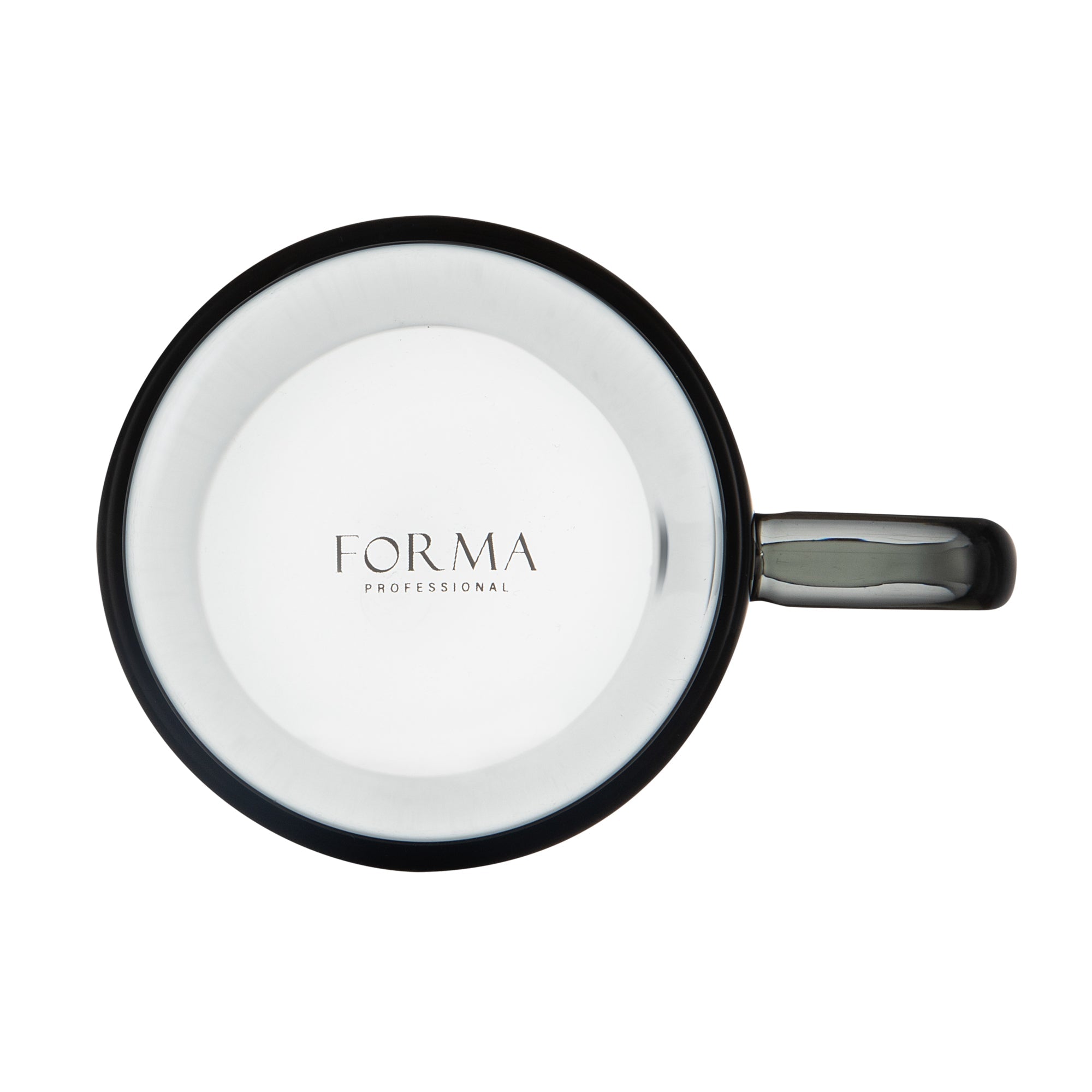 Forma Professional 7 oz Gray Glass Coffee Mug - Borosilicate, with Handle - 2 1/2" x 2 1/2" x 3 1/2" - 2 count box