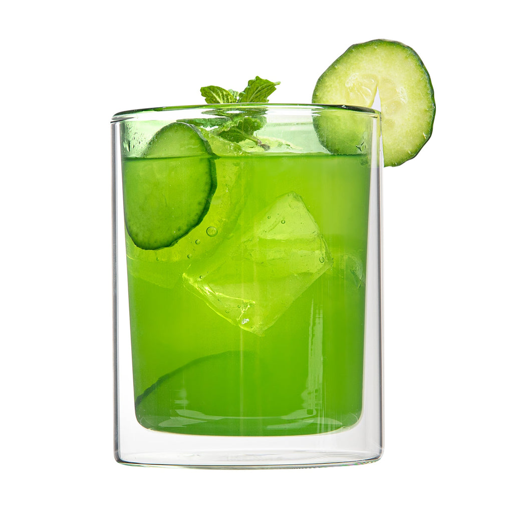 Forma Professional 9 oz Green Glass Tumbler - Double Wall, Borosilicate - 3 1/4" x 3 1/4" x 4" - 2 count box