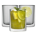 Forma Professional 9 oz Gray Glass Tumbler - Double Wall, Borosilicate - 3 1/4" x 3 1/4" x 4" - 2 count box