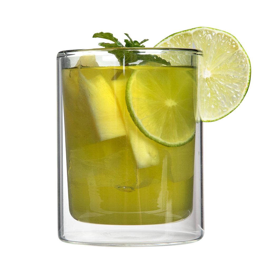 Forma Professional 9 oz Gray Glass Tumbler - Double Wall, Borosilicate - 3 1/4" x 3 1/4" x 4" - 12 count box