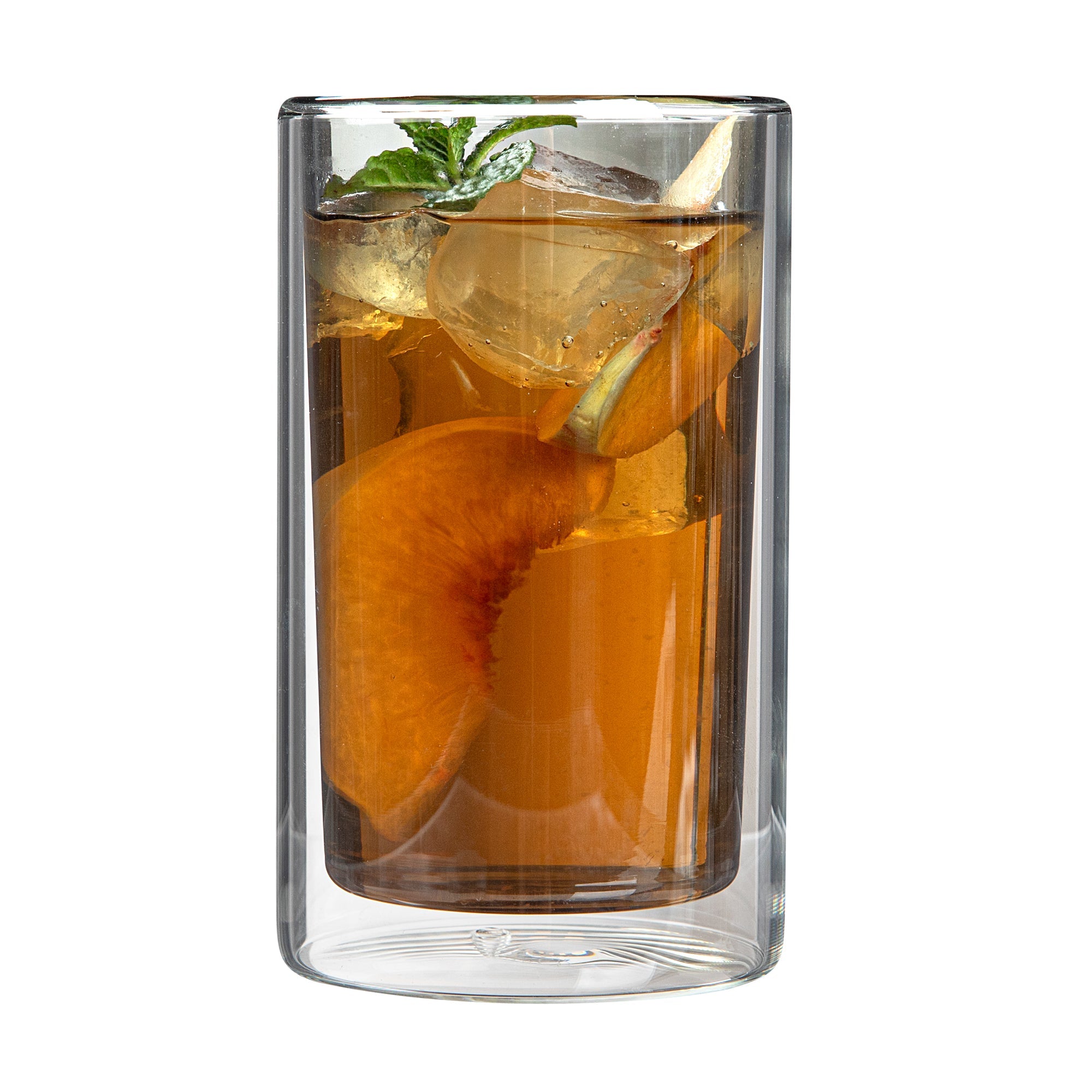 Forma Professional 14 oz Gray Glass Tumbler - Double Wall, Borosilicate - 3 1/4" x 3 1/4" x 5 1/4" - 12 count box