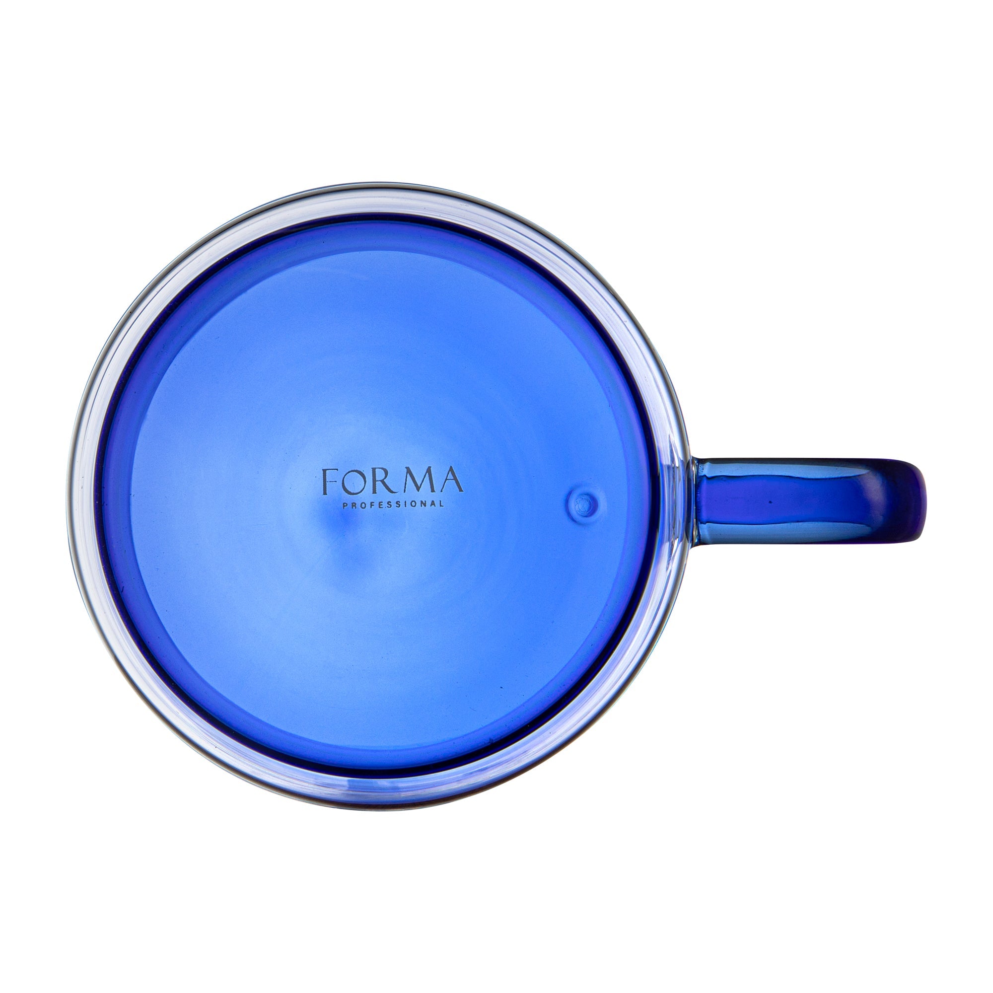 Forma Professional 11 oz Blue Glass Coffee Mug - Double Wall, Borosilicate, with Handle - 3 1/2" x 3 1/2" x 3" - 2 count box