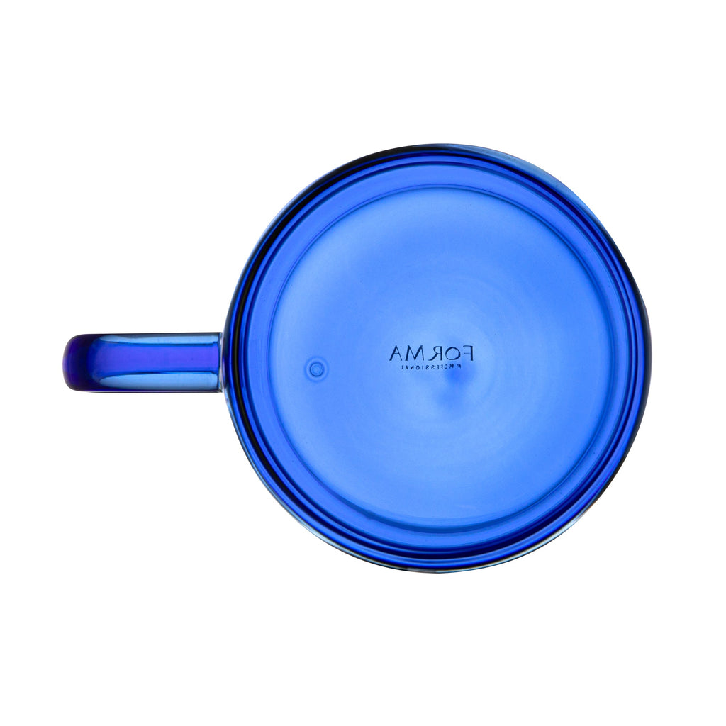 Forma Professional 11 oz Blue Glass Coffee Mug - Double Wall, Borosilicate, with Handle - 3 1/2" x 3 1/2" x 3" - 12 count box
