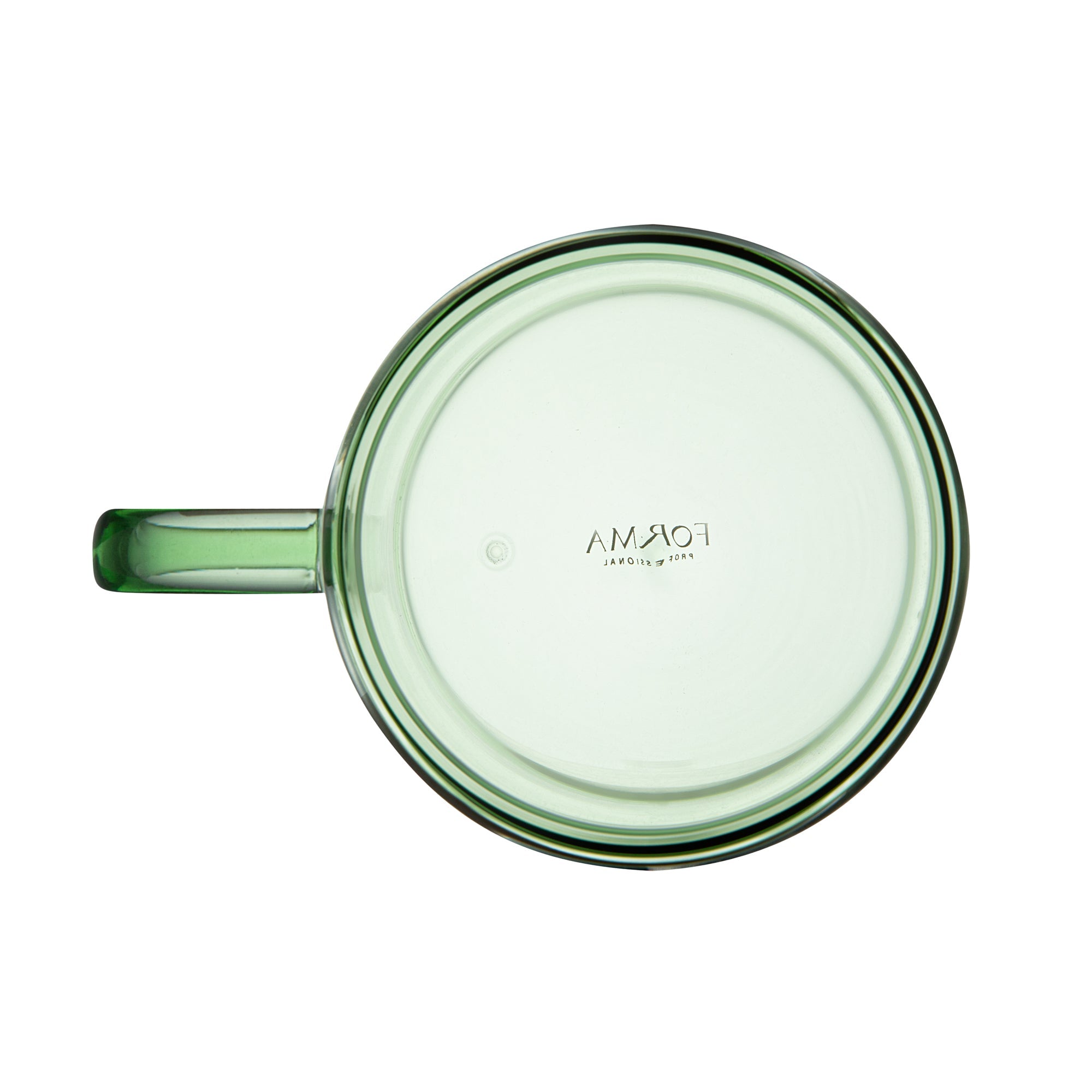 Forma Professional 11 oz Green Glass Coffee Mug - Double Wall, Borosilicate, with Handle - 3 1/2" x 3 1/2" x 3" - 2 count box