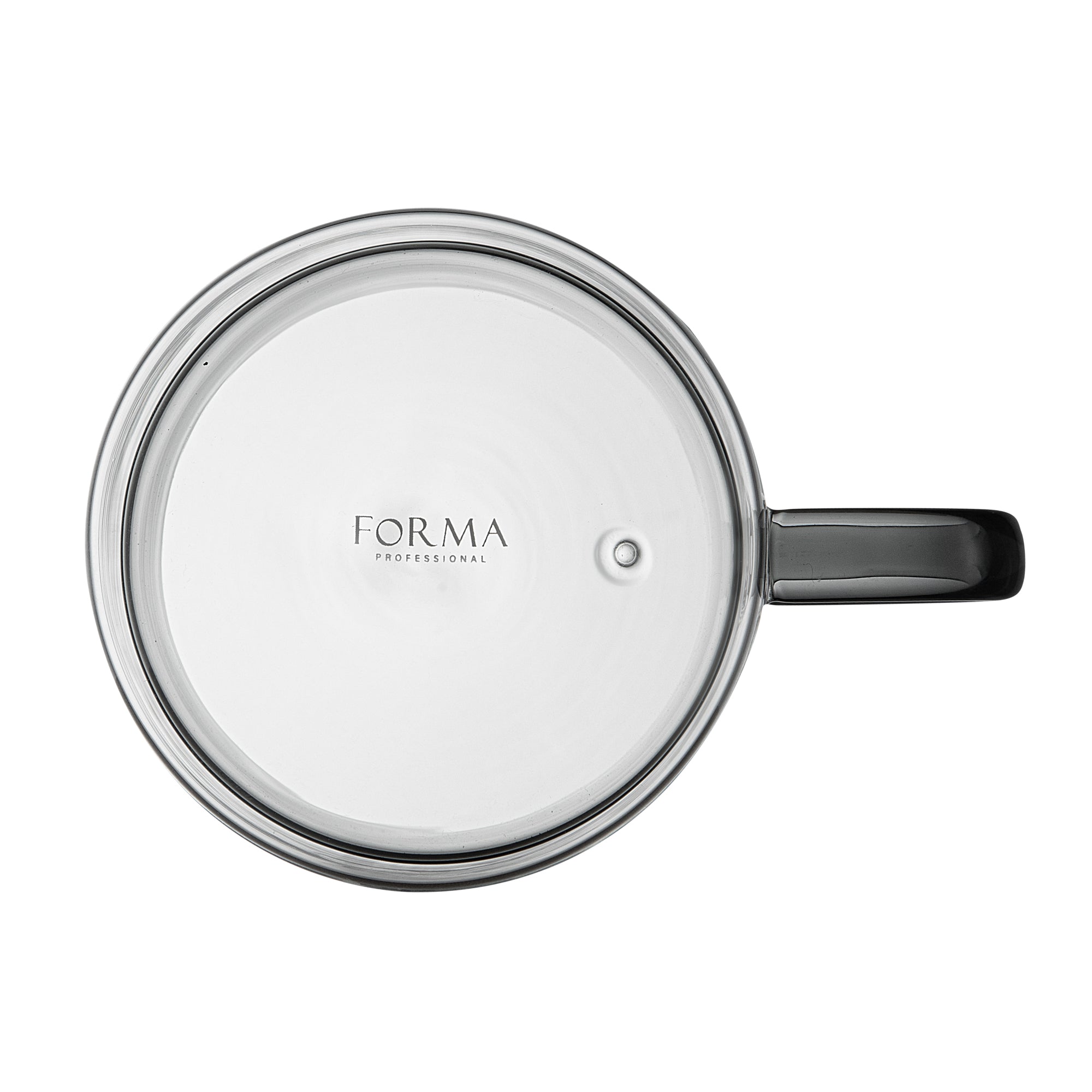 Forma Professional 11 oz Gray Glass Coffee Mug - Double Wall, Borosilicate, with Handle - 3 1/2" x 3 1/2" x 3" - 2 count box