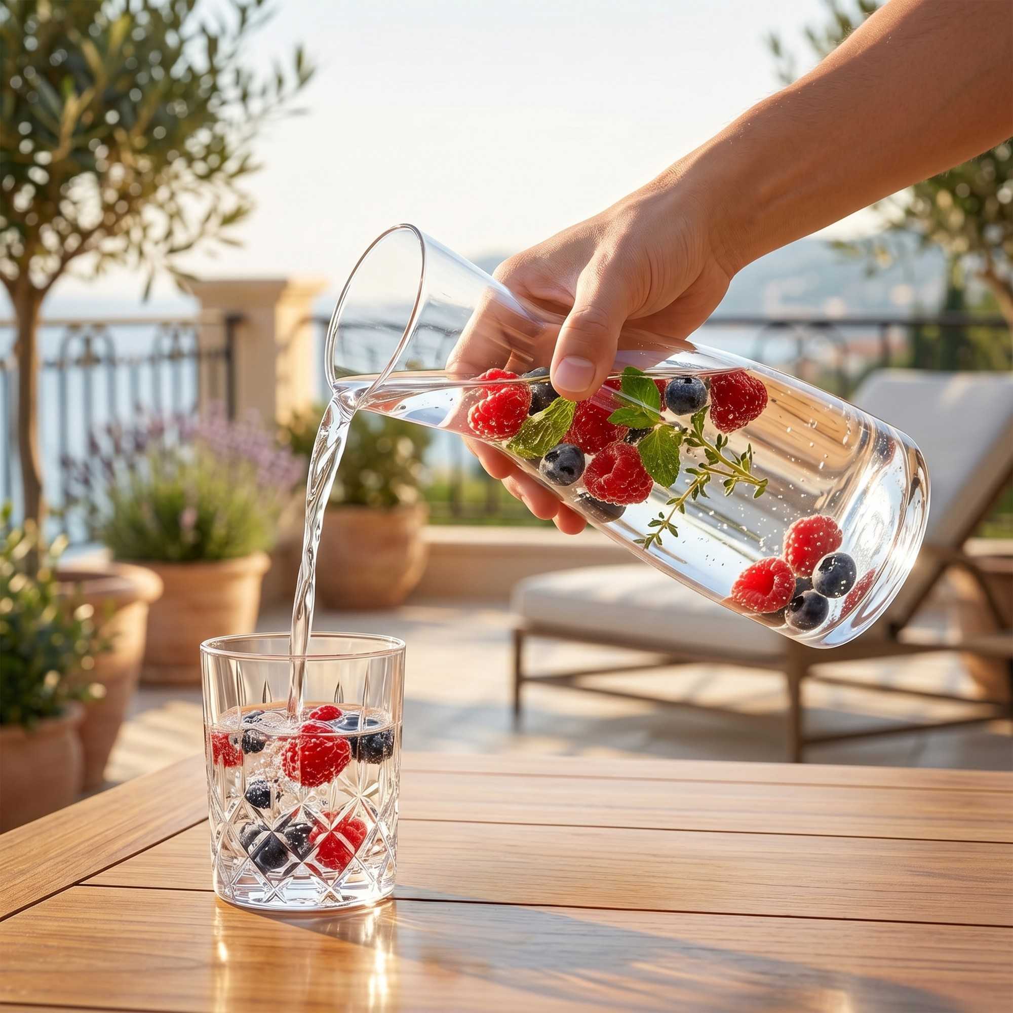 Vetri 1L Clear Glass Carafe - 1 count box