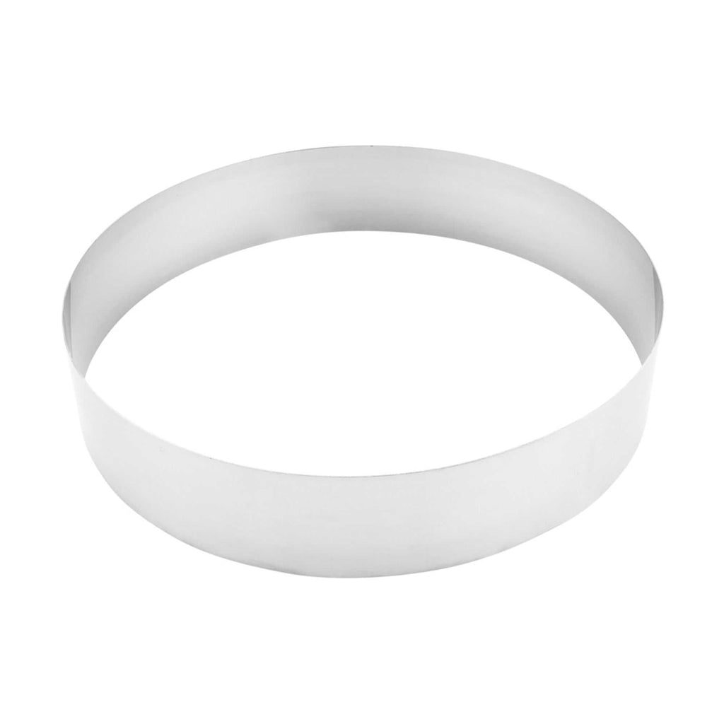 Pastry Tek Round Silver Stainless Steel Pastry Ring Mold - 12" x 12" x 2 1/2" - 1 count box