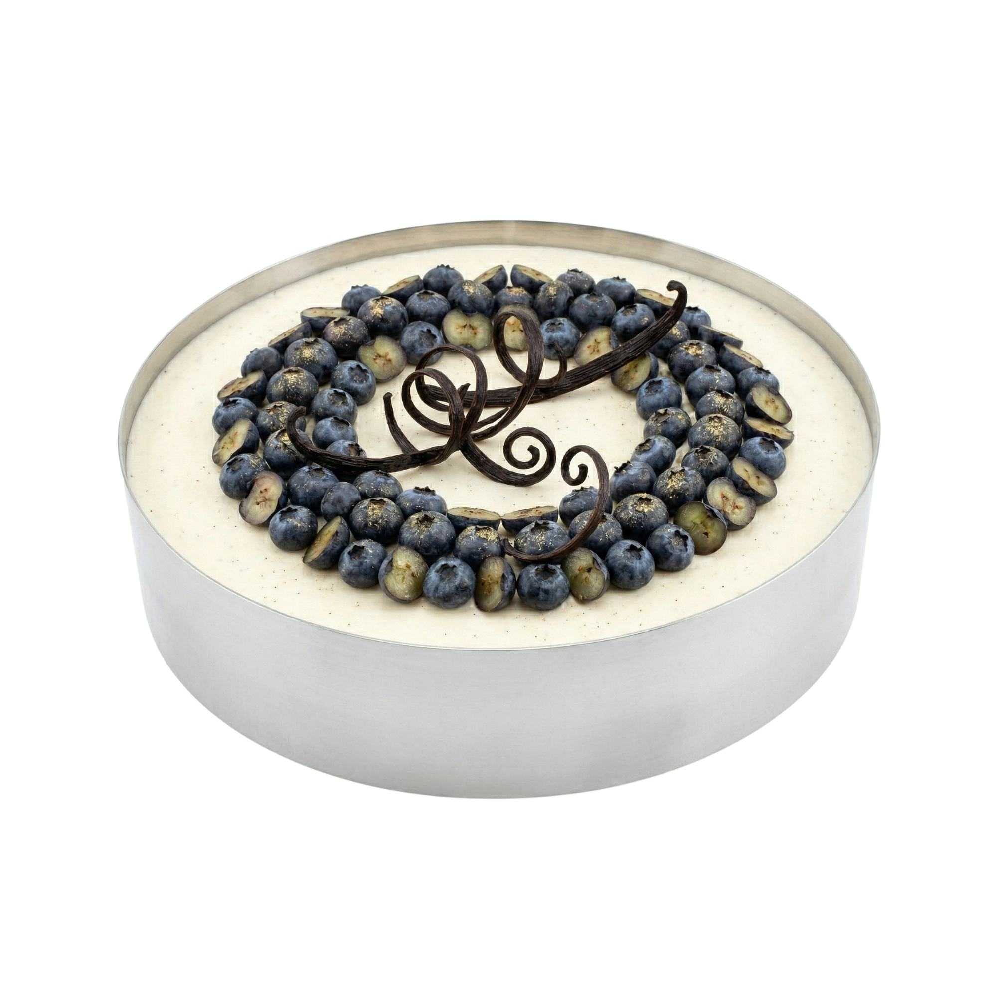 Pastry Tek Round Silver Stainless Steel Pastry Ring Mold - 10" x 10" x 2 1/2" - 1 count box