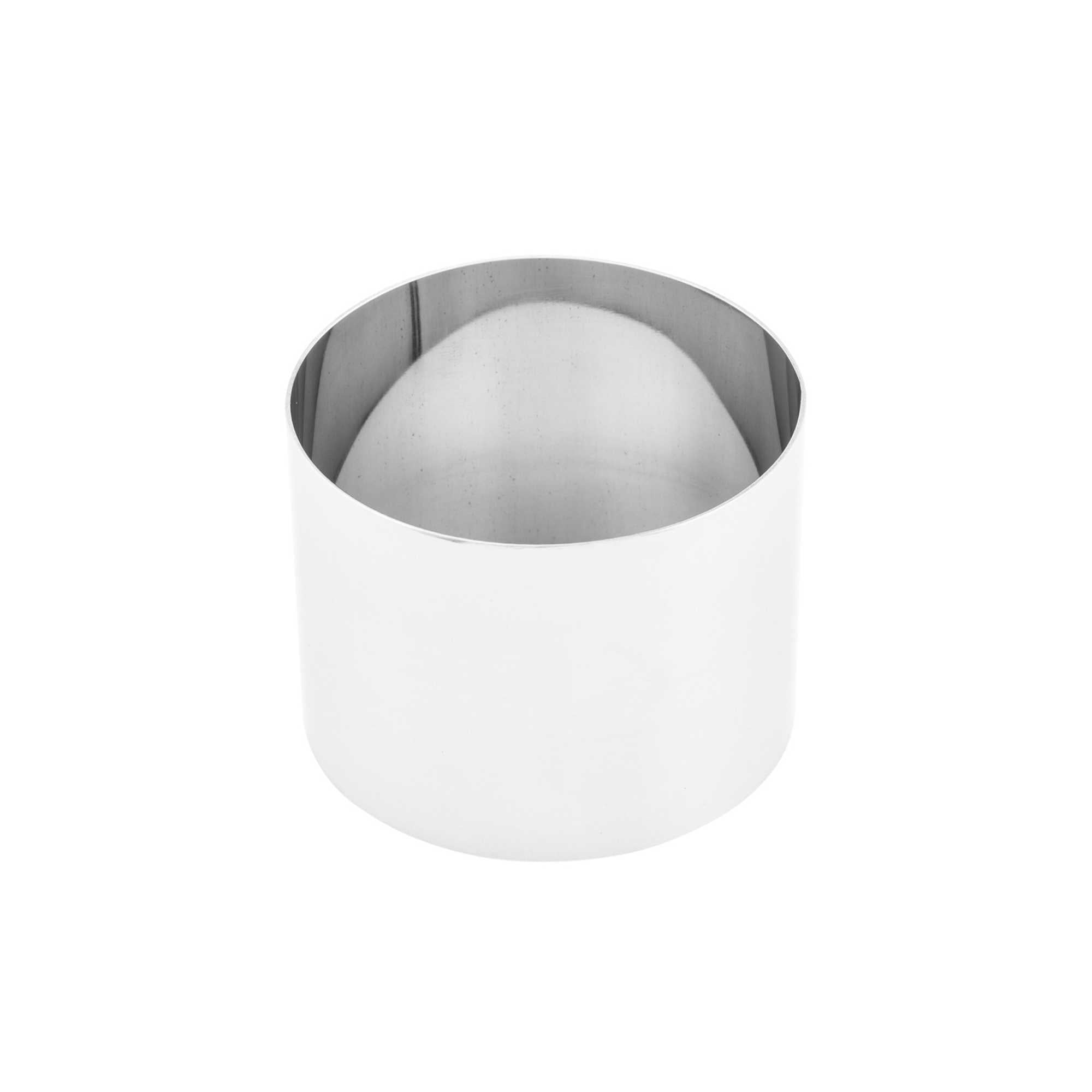 Pastry Tek Round Silver Stainless Steel Pastry Ring Mold - 3" x 3" x 2 1/2" - 1 count box