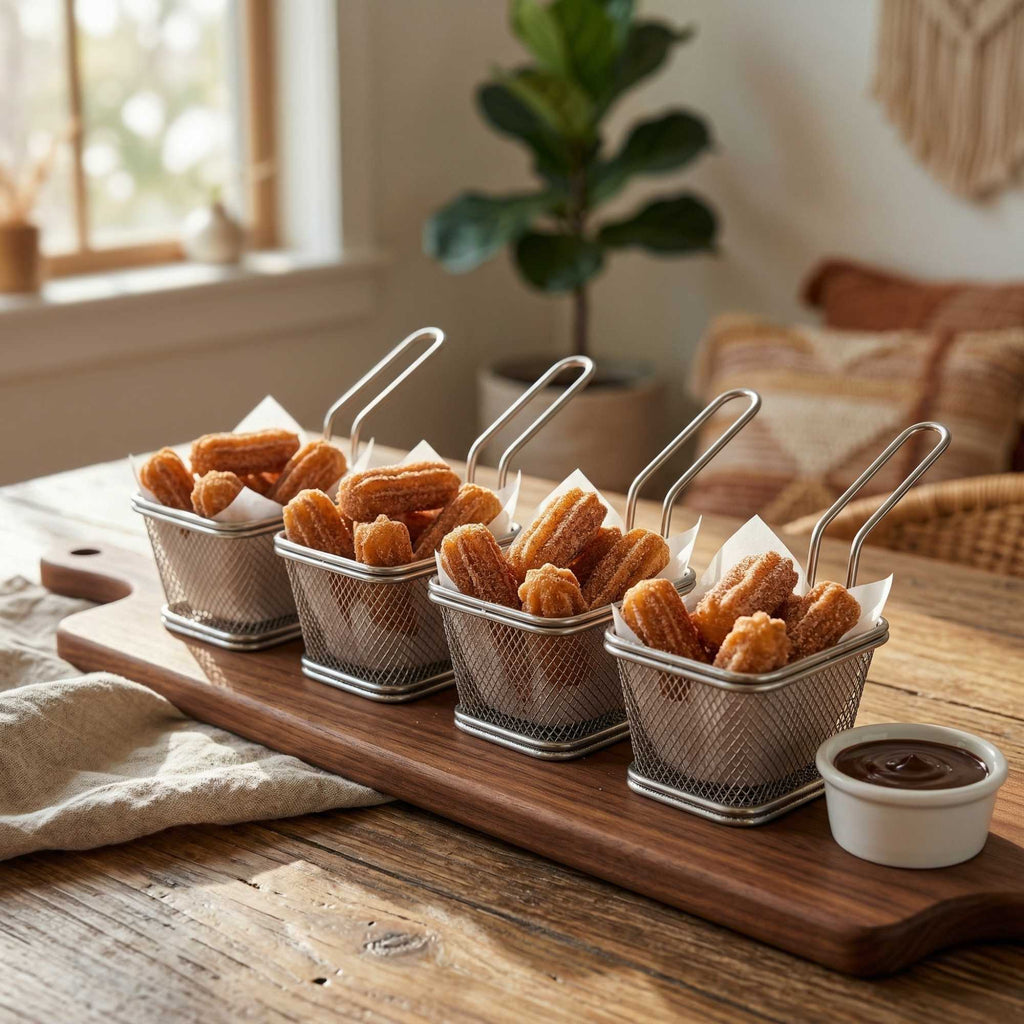 Met Lux Square Silver Stainless Steel Mini Fryer Basket - 4" x 3 1/4" x 2 1/4" - 1 count box