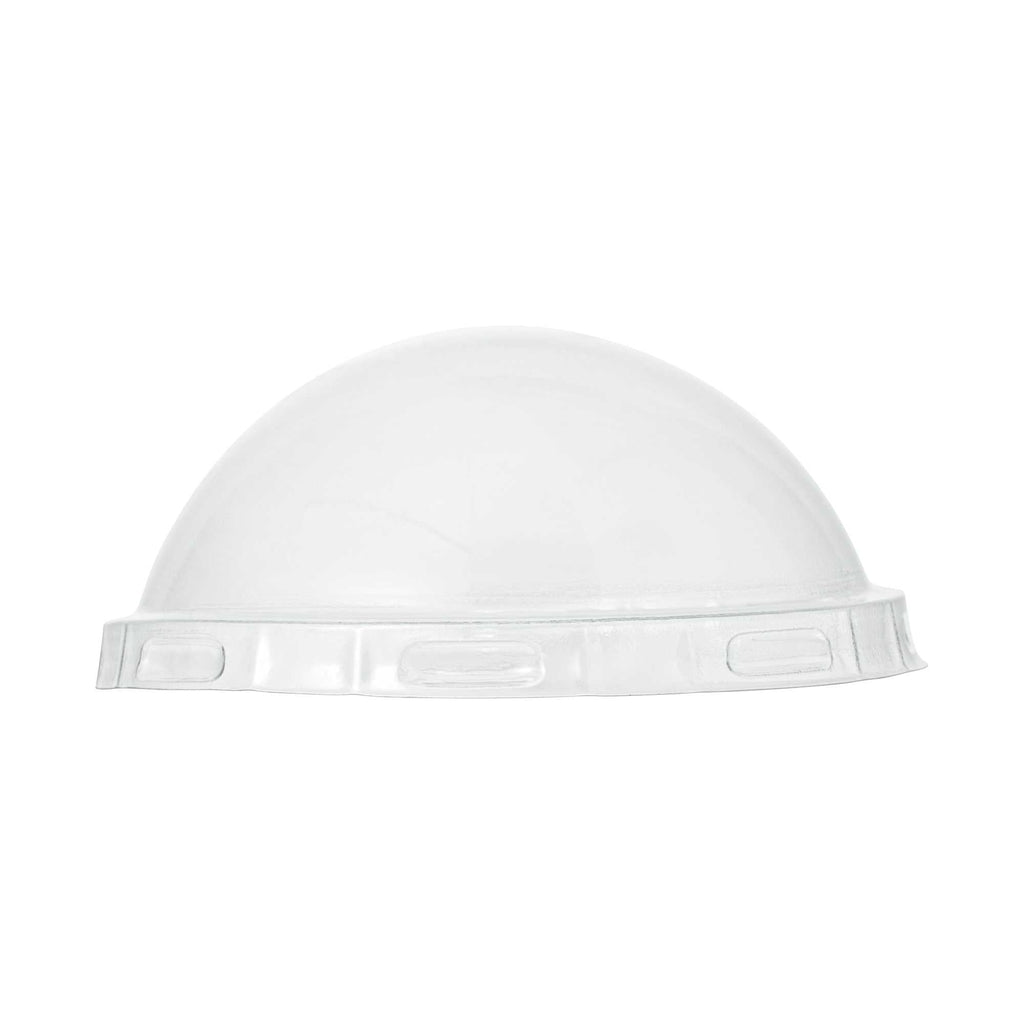 Pastry Tek 2 oz Round Cow Lines Aluminum Baking Cup - with Plastic Dome Lid - 2 3/4" x 2 3/4" x 1" - 100 count box