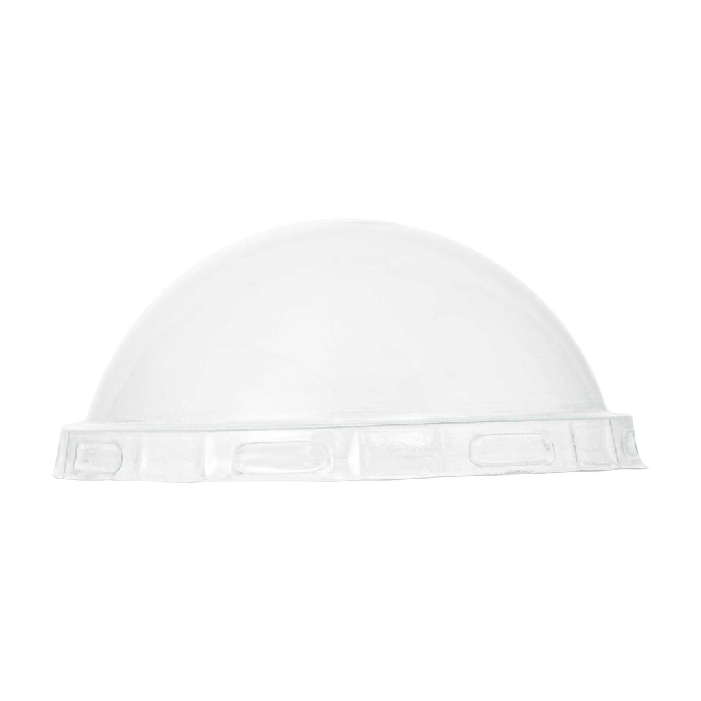 Pastry Tek 2 oz Round Gold Aluminum Baking Cup - with Plastic Dome Lid - 2 3/4" x 2 3/4" x 1" - 100 count box