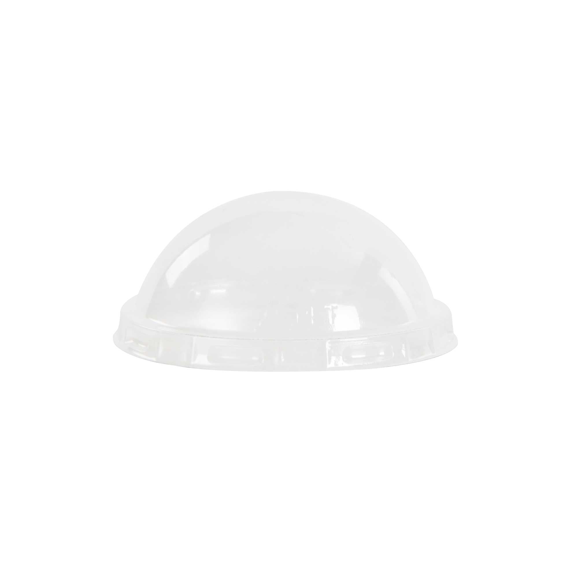 Pastry Tek 2 oz Round Silver Aluminum Baking Cup - with Plastic Dome Lid - 2 3/4" x 2 3/4" x 1" - 100 count box