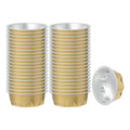 Pastry Tek 3 oz Round Gold Aluminum Baking Cup - with Plastic Dome Lid - 3 1/4" x 3 1/4" x 1" - 100 count box