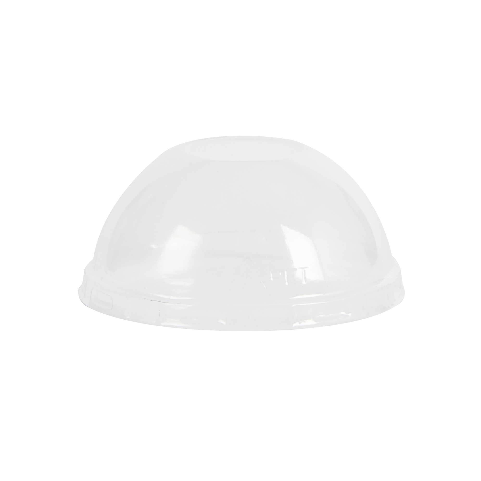 Pastry Tek 5 oz Round Red Aluminum Baking Cup - with Plastic Dome Lid - 3 1/4" x 3 1/4" x 1 3/4" - 100 count box