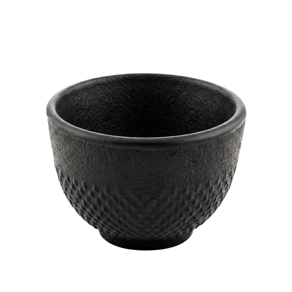 Tetsubin 5 oz Round Black Cast Iron Tea Cup - 3 1/4" x 3 1/4" x 2 1/4" - 2 count box