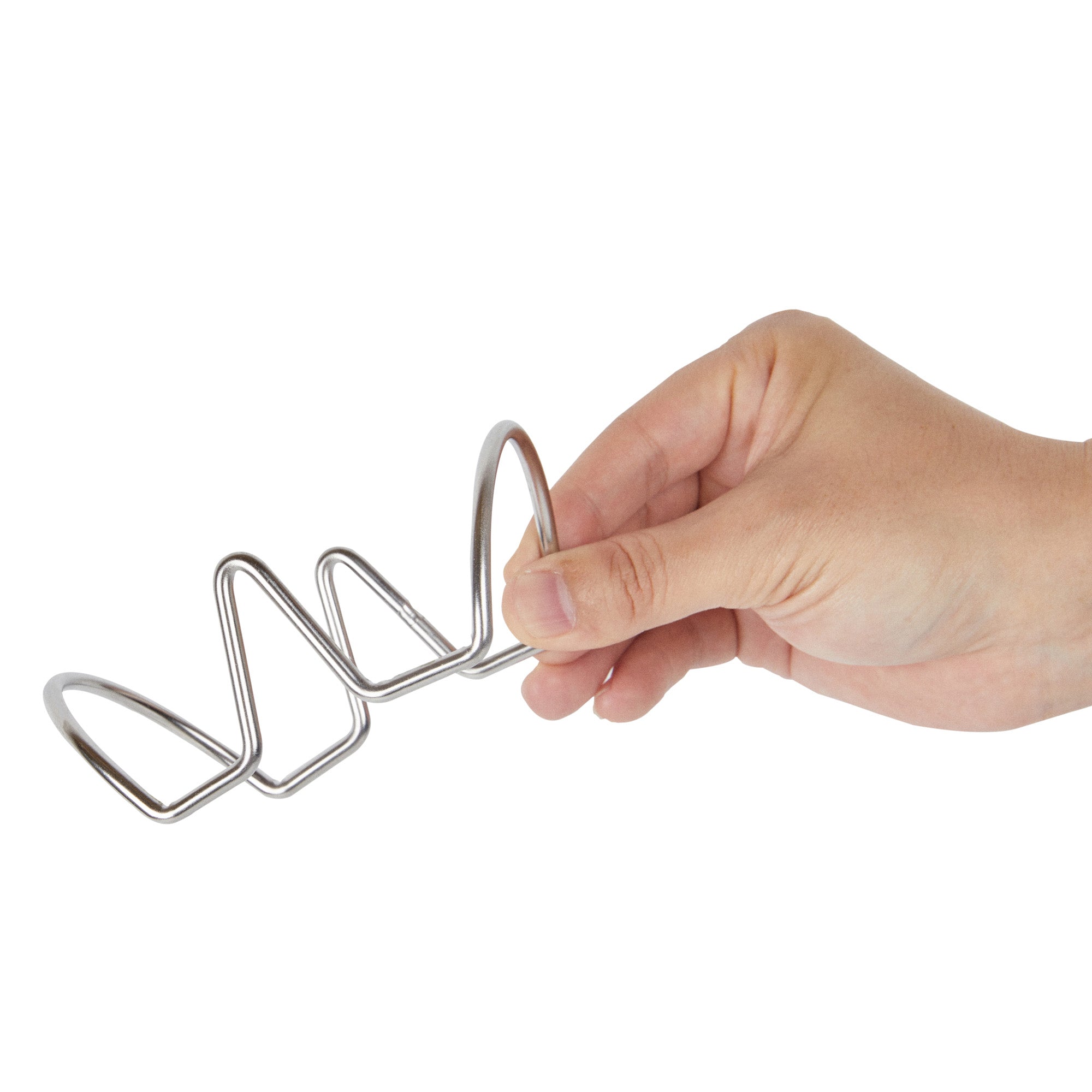 Met Lux Rectangle Silver Stainless Steel Duo Taco Rack Stand - 2 Tacos - 4 1/4" x 3 1/4" x 1 1/2" - 1 count box