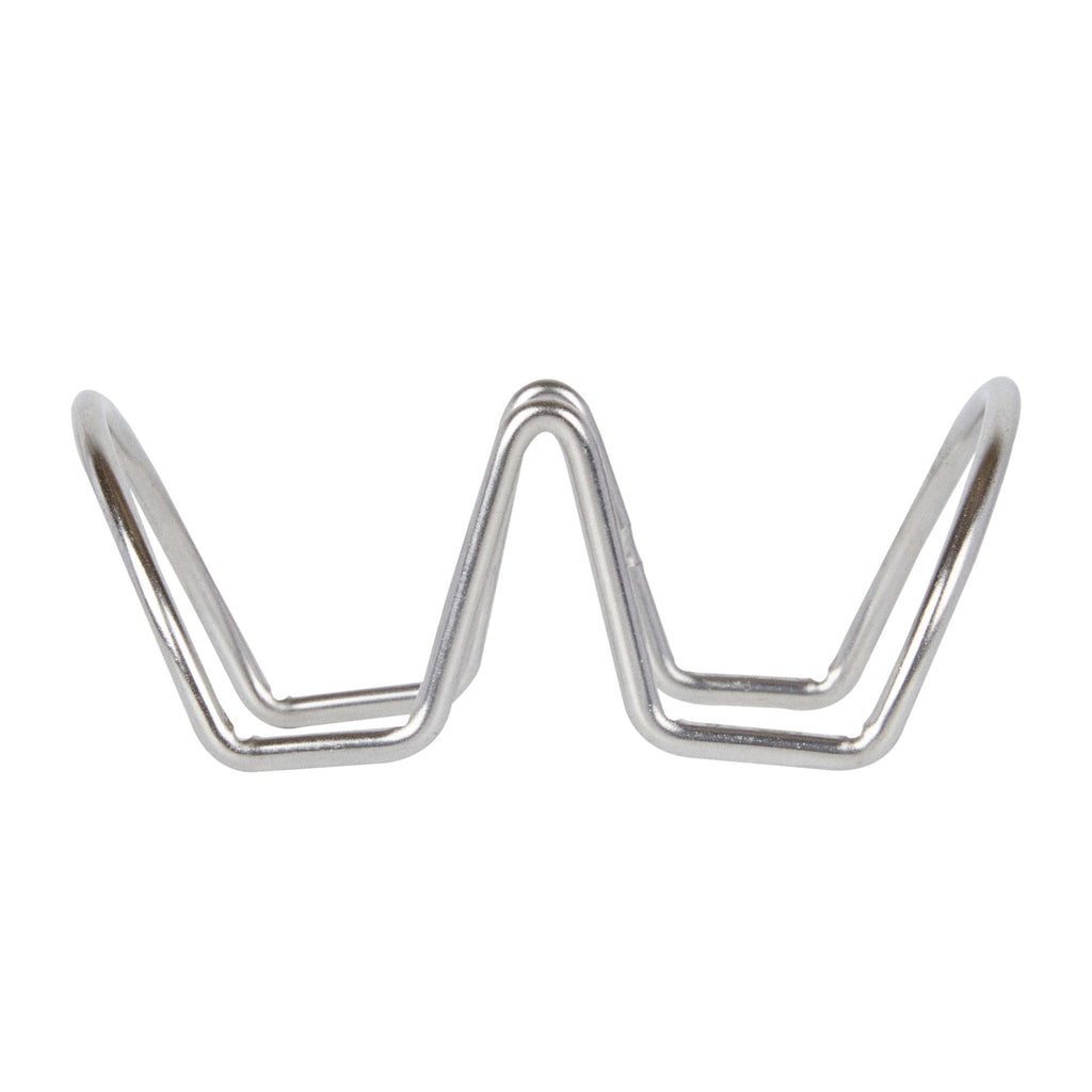 Met Lux Rectangle Silver Stainless Steel Duo Taco Rack Stand - 2 Tacos - 4 1/4" x 3 1/4" x 1 1/2" - 1 count box