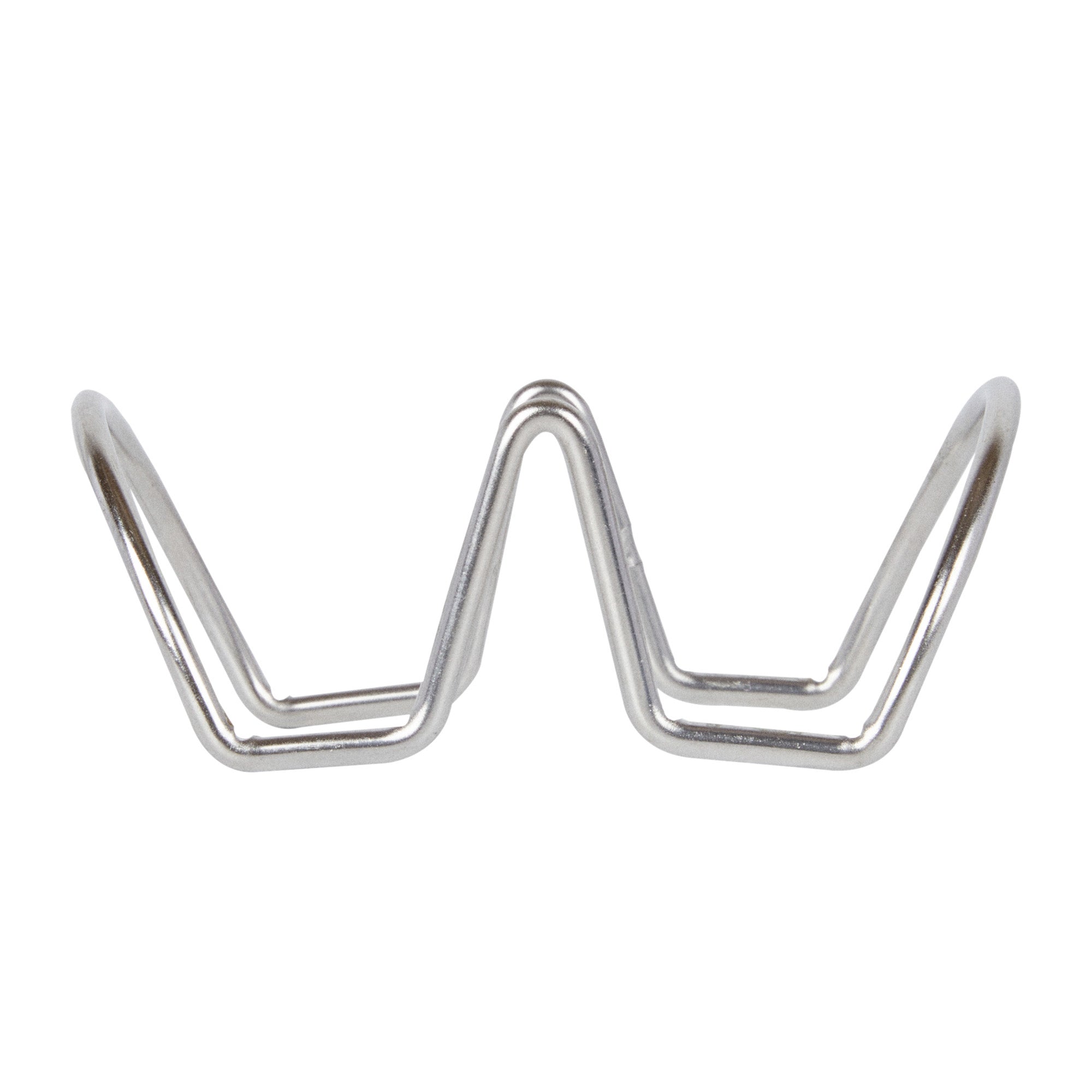 Met Lux Rectangle Silver Stainless Steel Duo Taco Rack Stand - 2 Tacos - 4 1/4" x 3 1/4" x 1 1/2" - 1 count box