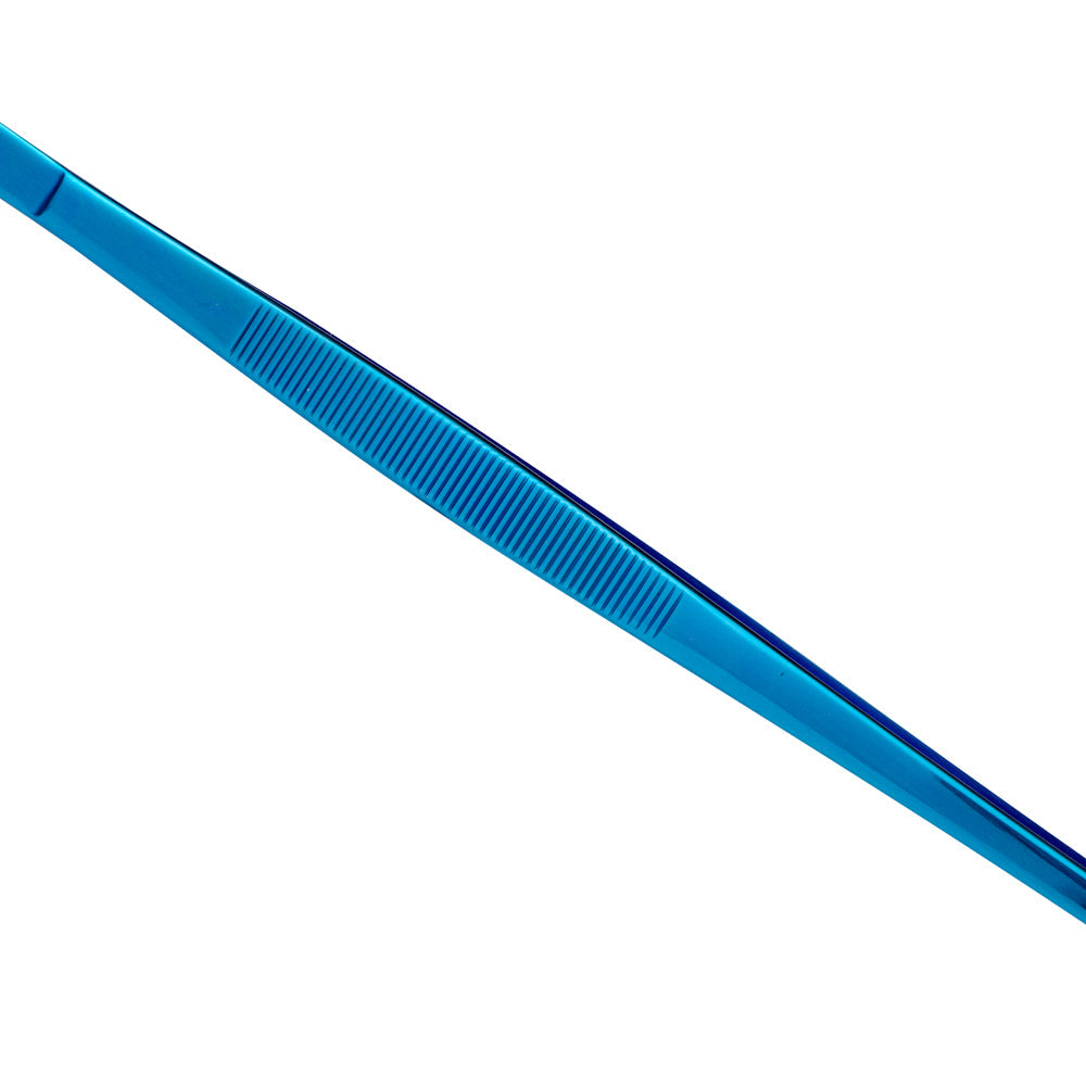 Perfect Point Titanium Blue Stainless Steel Long Slant Nose Tweezers - 11 3/4" x 3/4" x 1/2" - 1 count box