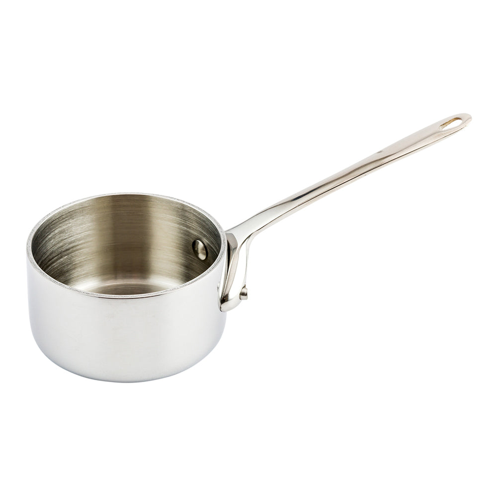 Met Lux 2 oz Silver Stainless Steel Mini Sauce Pan - 5" x 2" x 2" - 1 count box