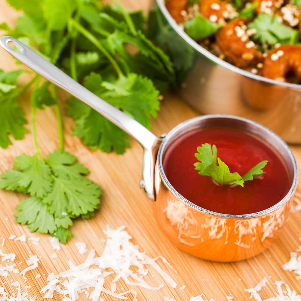 Met Lux 2 oz Copper Stainless Steel Mini Sauce Pan - 5" x 2" x 2" - 1 count box