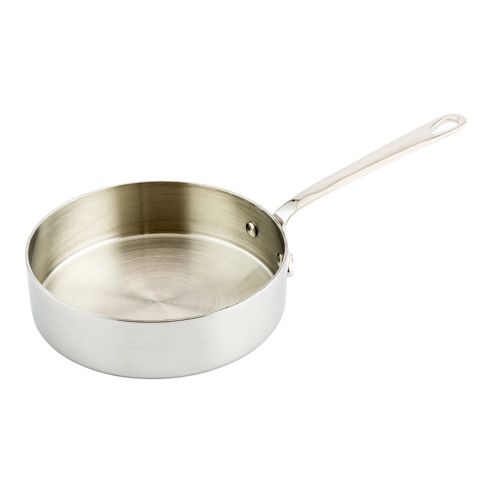 Met Lux 12 oz Silver Stainless Steel Mini Saute Pan - 9" x 5" x 1 1/4" - 1 count box